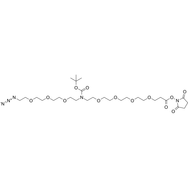 N-(Azido-PEG4)-N-Boc-PEG4-NHS ester Chemical Structure N-(Azido-PEG4)-N-Boc-PEG4-NHS ester