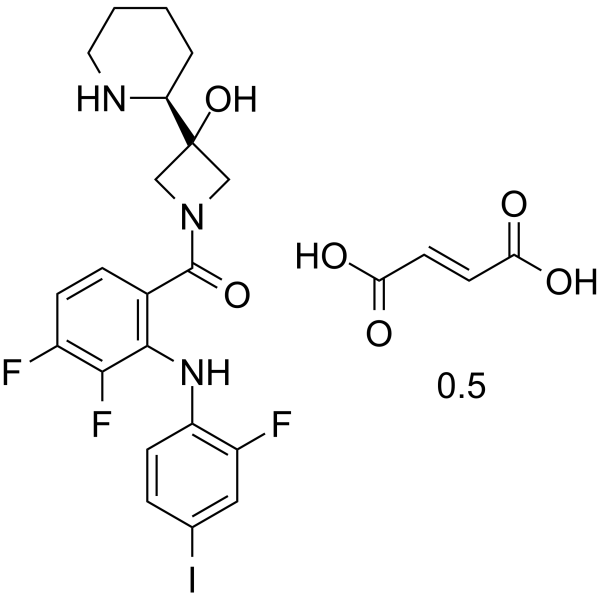 Cobimetinib hemifumarate(Synonyms: 考比替尼半富马酸盐; GDC-0973 hemifumarate; XL-518 hemifumarate)