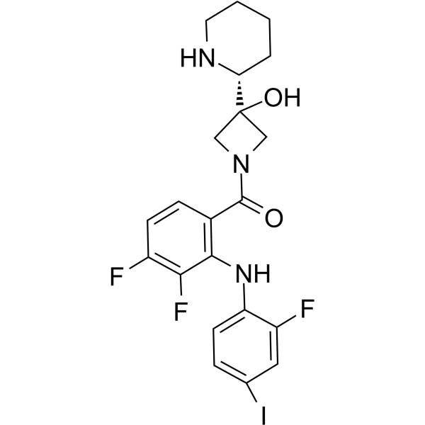 Cobimetinib (R-enantiomer) Chemical Structure Cobimetinib (R-enantiomer)(Synonyms: 考比替尼 (R 型对映体); GDC-0973 R-enantiomer; XL-518 R-enantiomer)