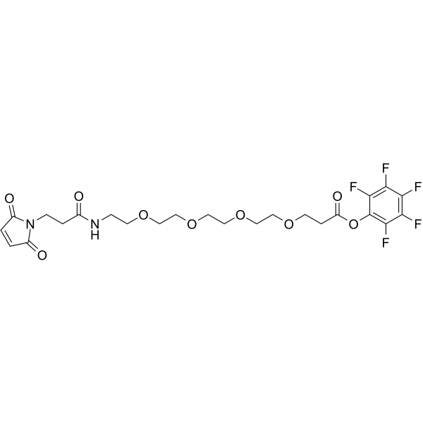 Mal-NH-PEG4-CH2CH2COOPFP ester Chemical Structure Mal-NH-PEG4-CH2CH2COOPFP ester