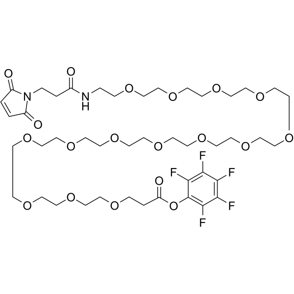 Mal-NH-PEG14-CH2CH2COOPFP ester Chemical Structure Mal-NH-PEG14-CH2CH2COOPFP ester