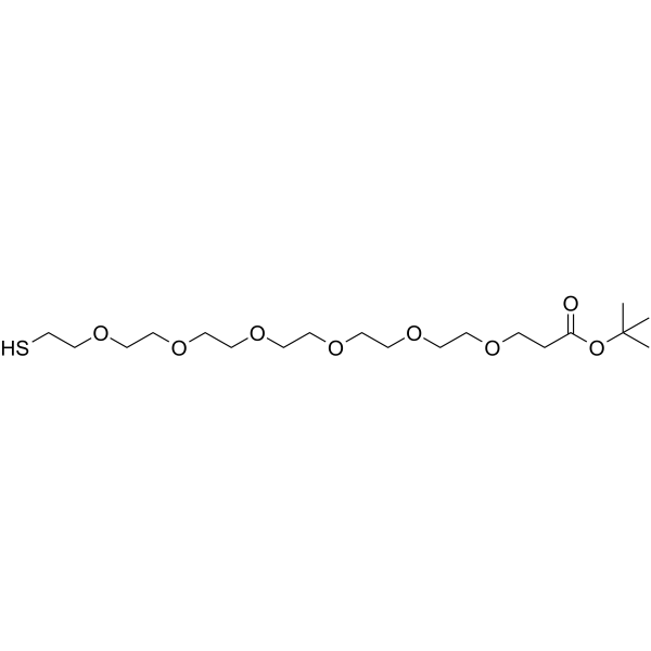 HS-PEG6-CH2CH2-Boc Chemical Structure HS-PEG6-CH2CH2-Boc