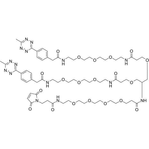 Mal-PEG4-bis-PEG3-methyltetrazine Chemical Structure Mal-PEG4-bis-PEG3-methyltetrazine