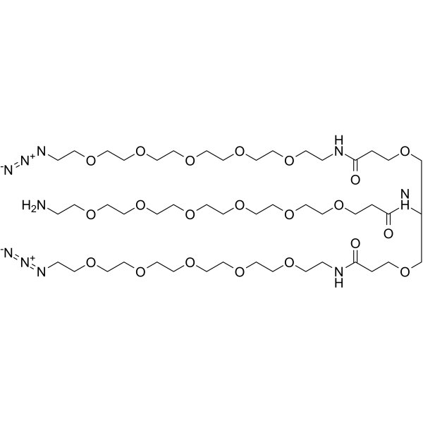 Amino-PEG6-amido-bis-PEG5-N3