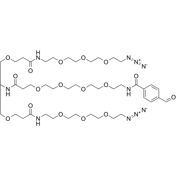 Ald-Ph-PEG4-bis-PEG3-N3 Chemical Structure Ald-Ph-PEG4-bis-PEG3-N3