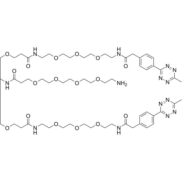 Amino-PEG4-bis-PEG3-methyltetrazine Chemical Structure Amino-PEG4-bis-PEG3-methyltetrazine