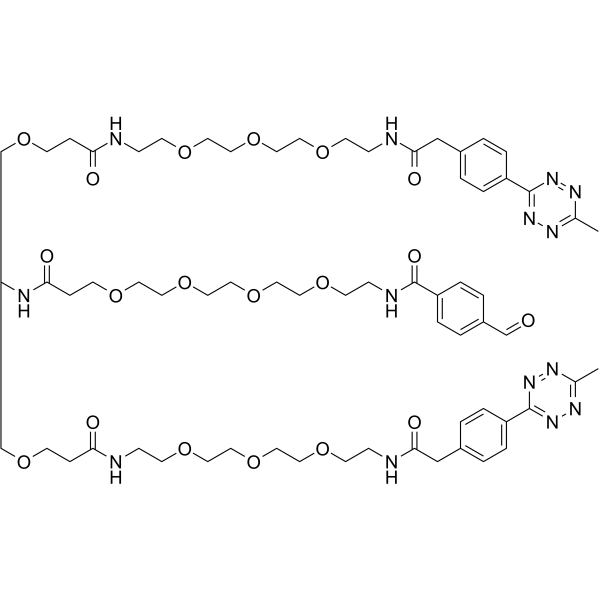 Ald-Ph-PEG4-bis-PEG3-methyltetrazine Chemical Structure Ald-Ph-PEG4-bis-PEG3-methyltetrazine