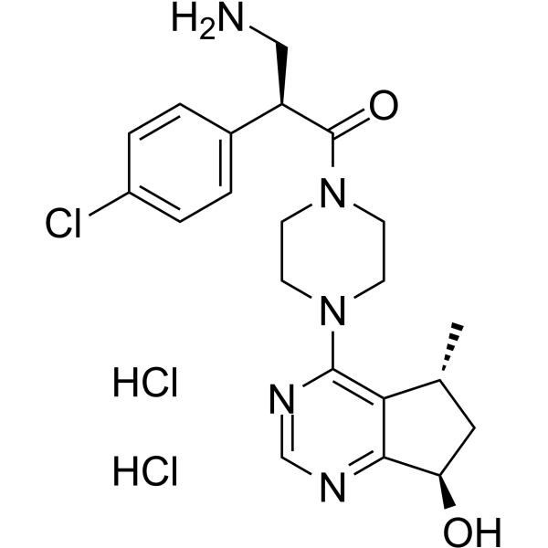 Ipatasertib-NH2 dihydrochloride Chemical Structure Ipatasertib-NH2 dihydrochloride(Synonyms: GDC-0068-NH2 dihydrochloride; RG7440-NH2 dihydrochloride)