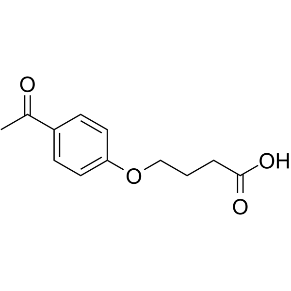 AcBut Chemical Structure AcBut(Synonyms: 4-(4-Acetyl-phenoxy)-butyric acid)