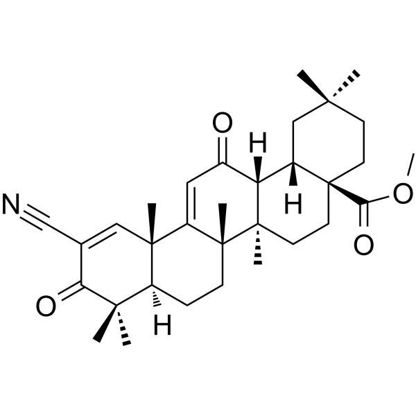 Bardoxolone methyl Chemical Structure Bardoxolone methyl(Synonyms: 甲基巴多索隆; RTA 402; NSC 713200; CDDO Methyl ester)