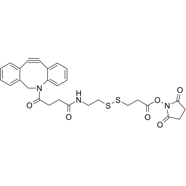 DBCO-CONH-S-S-NHS ester Chemical Structure DBCO-CONH-S-S-NHS ester