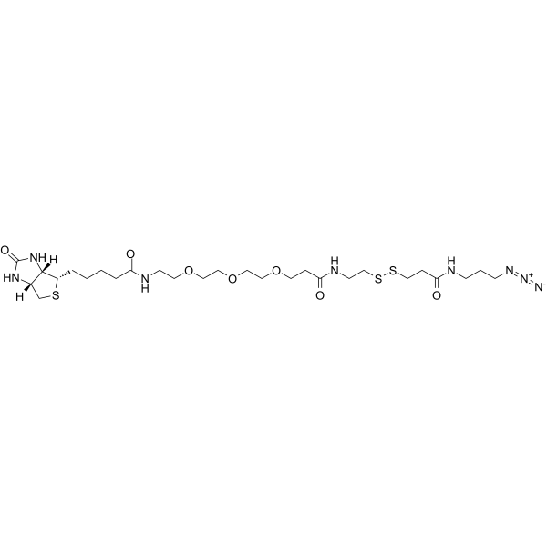 Biotin-PEG3-amido-SS-amido-azide Chemical Structure Biotin-PEG3-amido-SS-amido-azide