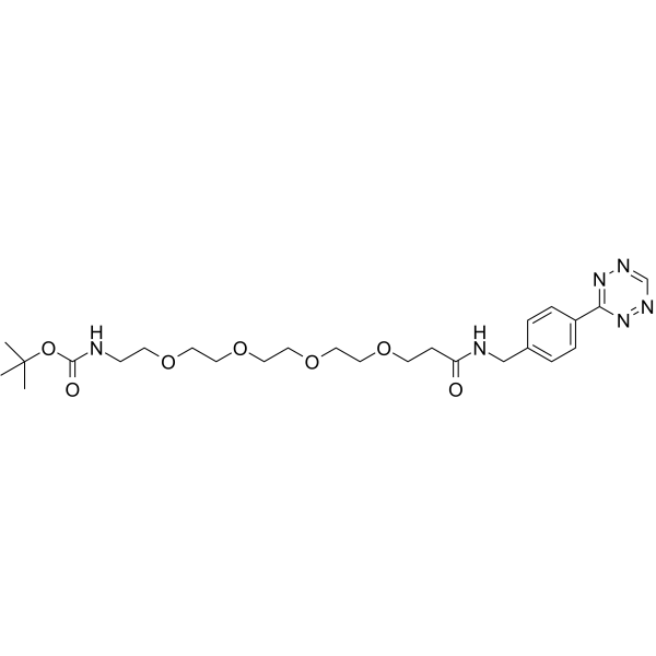 Tetrazine-Ph-NHCO-PEG4-NH-Boc Chemical Structure Tetrazine-Ph-NHCO-PEG4-NH-Boc