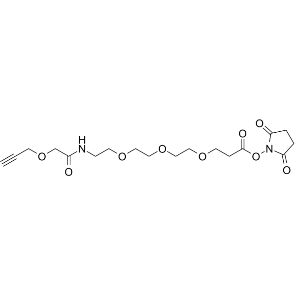 Propargyl-O-C1-amido-PEG3-C2-NHS ester Chemical Structure Propargyl-O-C1-amido-PEG3-C2-NHS ester