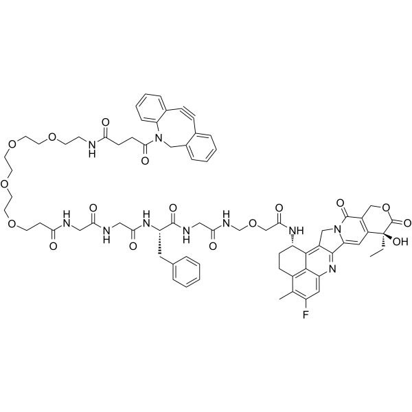 DBCO-PEG4-GGFG-DX8951 Chemical Structure DBCO-PEG4-GGFG-DX8951