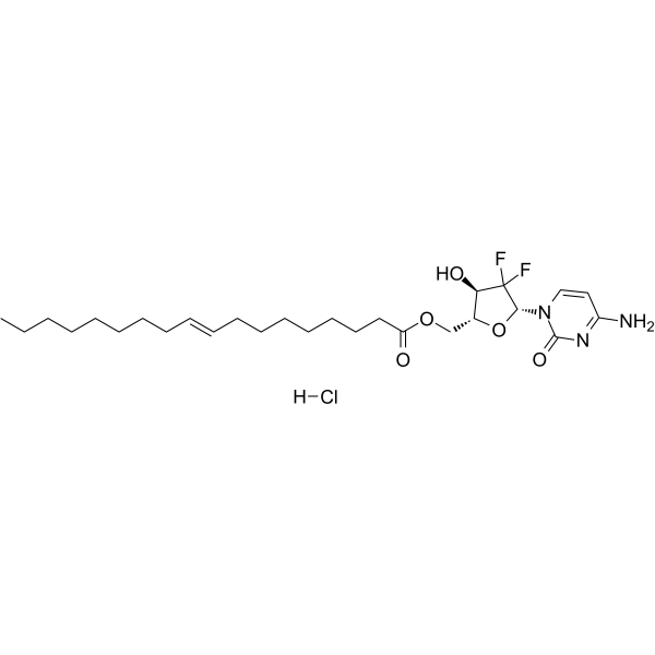 Gemcitabine elaidate hydrochloride Chemical Structure Gemcitabine elaidate hydrochloride(Synonyms: CP-4126 hydrochloride; CO-101 hydrochloride; Gemcitabine 5