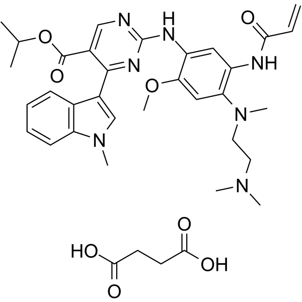 Mobocertinib succinate Chemical Structure Mobocertinib succinate(Synonyms: TAK-788 succinate; AP32788 succinate)