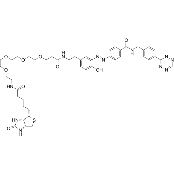 Tetrazine-diazo-PEG4-biotin Chemical Structure Tetrazine-diazo-PEG4-biotin