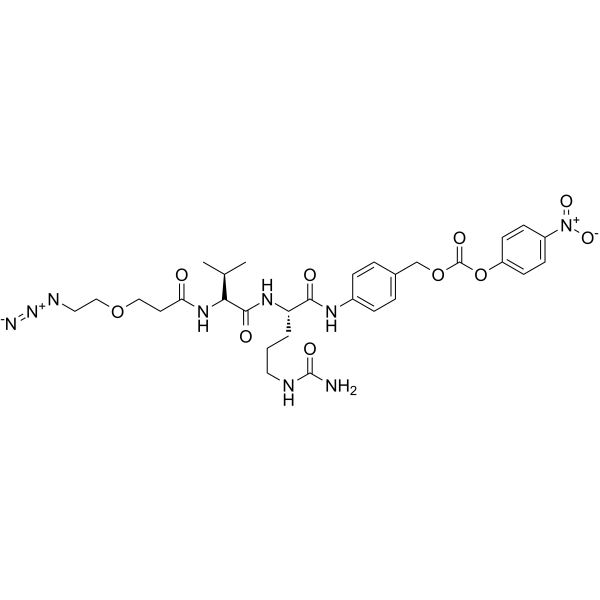 Azido-PEG1-Val-Cit-PABC-PNP Chemical Structure Azido-PEG1-Val-Cit-PABC-PNP