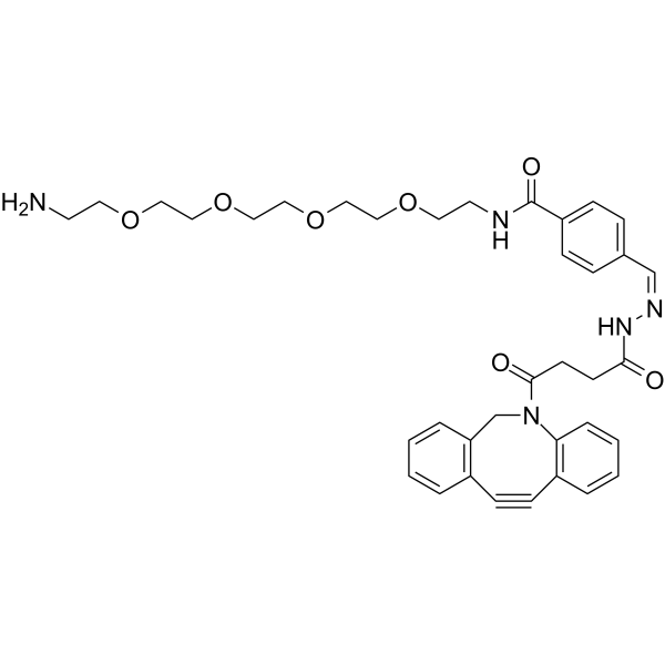 NH2-PEG4-hydrazone-DBCO Chemical Structure NH2-PEG4-hydrazone-DBCO