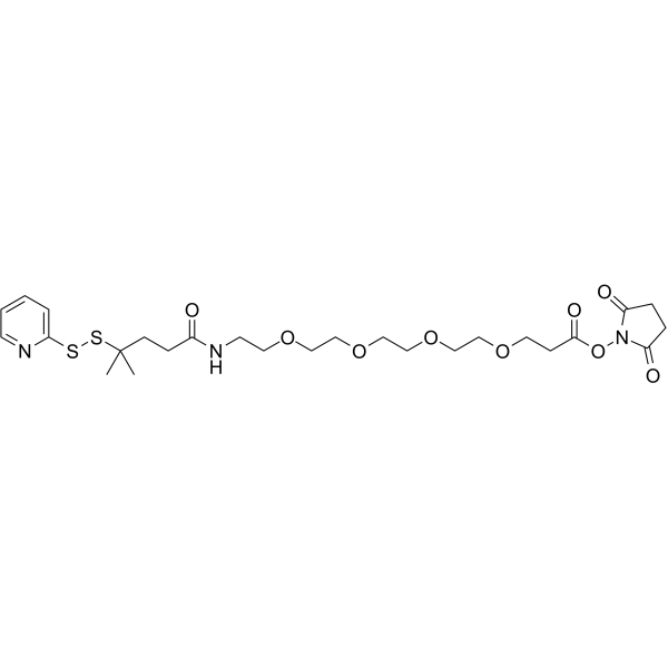 Py-ds-dmBut-amido-PEG4-NHS ester Chemical Structure Py-ds-dmBut-amido-PEG4-NHS ester