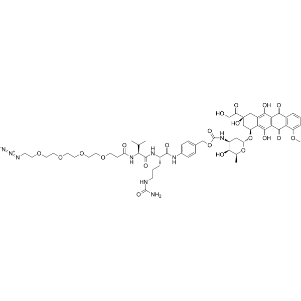 Azide-PEG4-VC-PAB-Doxorubicin Chemical Structure Azide-PEG4-VC-PAB-Doxorubicin