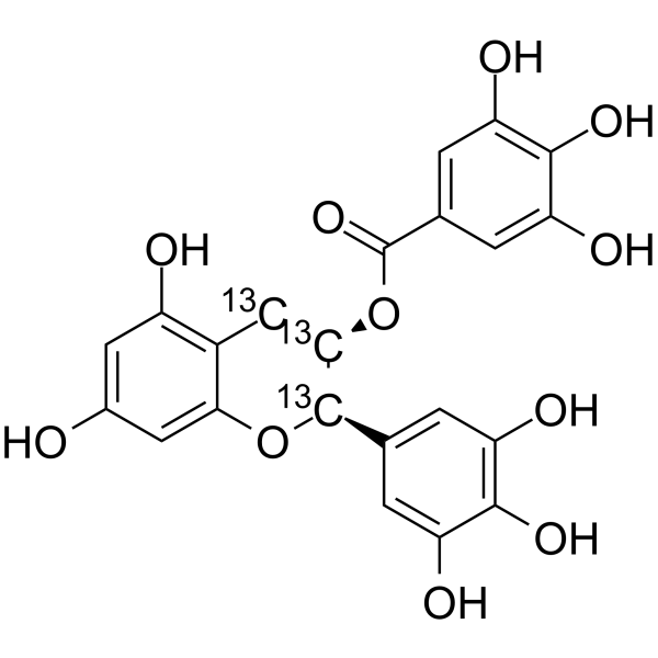 (+/-)-Epigallocatechin Gallate-13C3 Chemical Structure (+/-)-Epigallocatechin Gallate-13C3(Synonyms: (-)-表没食子儿茶素没食子酸酯 13C3)