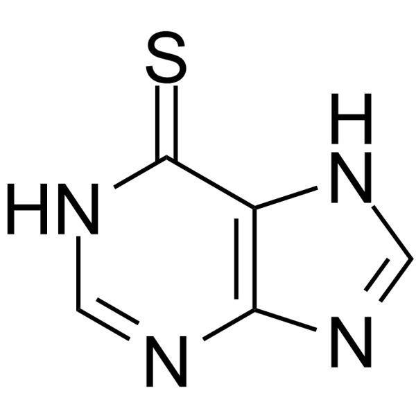 6-Mercaptopurine Chemical Structure 6-Mercaptopurine(Synonyms: 6-巯基嘌呤; Mercaptopurine; 6-MP)