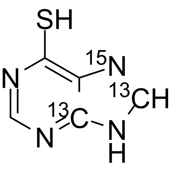 6-Mercaptopurine-13C2,15N(Synonyms: Mercaptopurine-13C2,15N;  6-MP-13C2,15N)