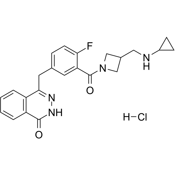 Venadaparib hydrochloride Chemical Structure Venadaparib hydrochloride(Synonyms: IDX-1197 hydrochloride)