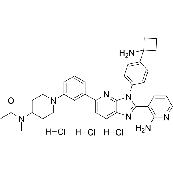Vevorisertib trihydrochloride Chemical Structure Vevorisertib trihydrochloride(Synonyms: ARQ 751 trihydrochloride)