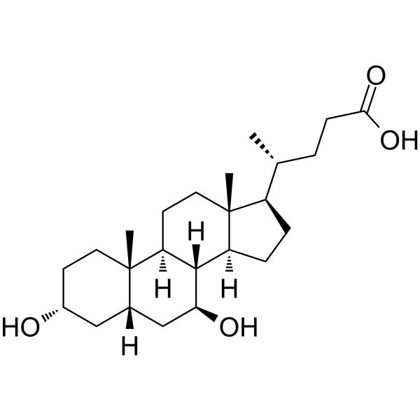 Ursodeoxycholic acid(Synonyms: 熊去氧胆酸; Ursodeoxycholate;  Ursodiol;  UDCA)