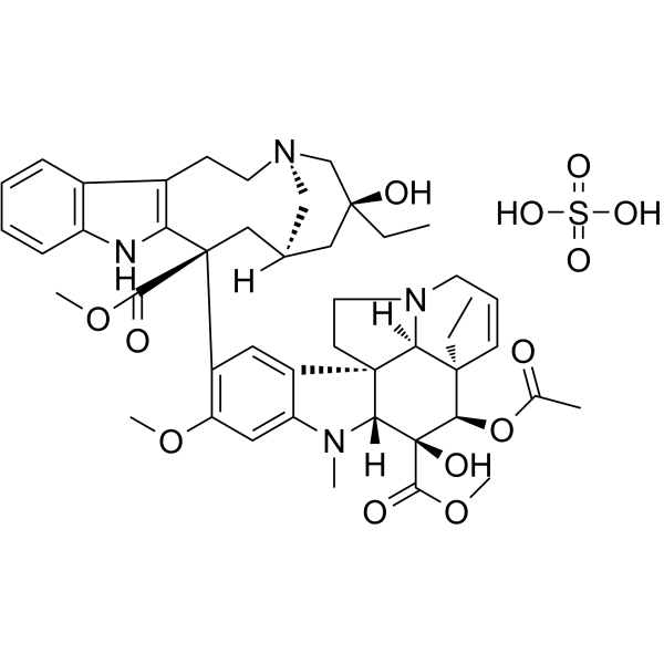 Vinblastine sulfate Chemical Structure Vinblastine sulfate(Synonyms: 硫酸长春碱; Vincaleukoblastine sulfate salt)