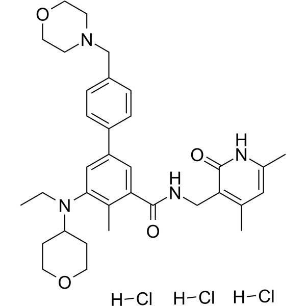 Tazemetostat trihydrochloride Chemical Structure Tazemetostat trihydrochloride(Synonyms: EPZ-6438 trihydrochloride; E-7438 trihydrochloride)