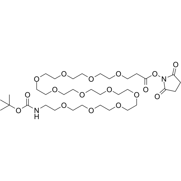 Boc-NH-PEG11-NHS ester Chemical Structure Boc-NH-PEG11-NHS ester