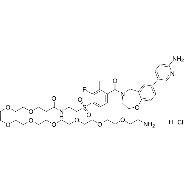 XL388-C2-amide-PEG9-NH2 hydrochloride Chemical Structure XL388-C2-amide-PEG9-NH2 hydrochloride