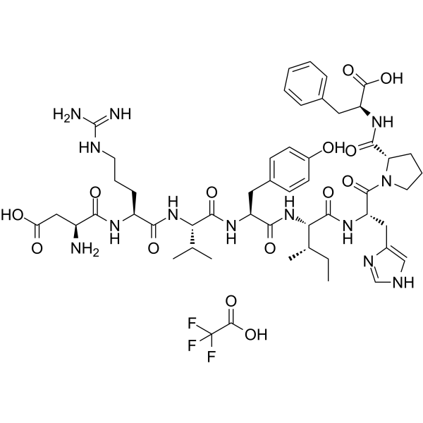 Angiotensin II human TFA Chemical Structure Angiotensin II human TFA(Synonyms: Angiotensin II TFA; Ang II TFA; DRVYIHPF TFA)