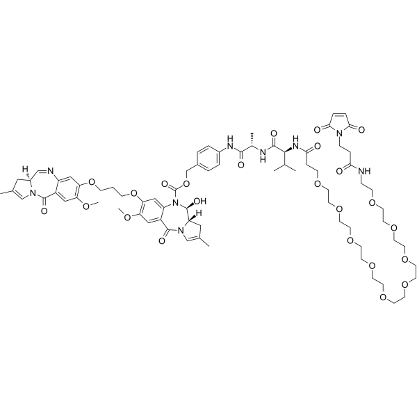 Mal-amido-PEG9-Val-Ala-PAB-SG3200 Chemical Structure Mal-amido-PEG9-Val-Ala-PAB-SG3200