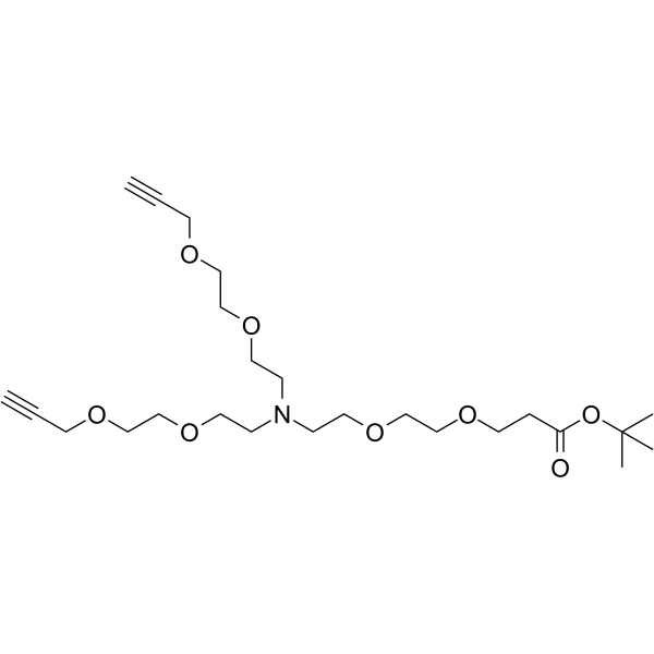 N-(PEG2-Boc)-N-bis(PEG2-propargyl) Chemical Structure N-(PEG2-Boc)-N-bis(PEG2-propargyl)