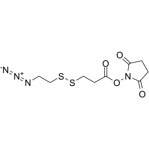 Azidoethyl-SS-propionic NHS ester Chemical Structure Azidoethyl-SS-propionic NHS ester