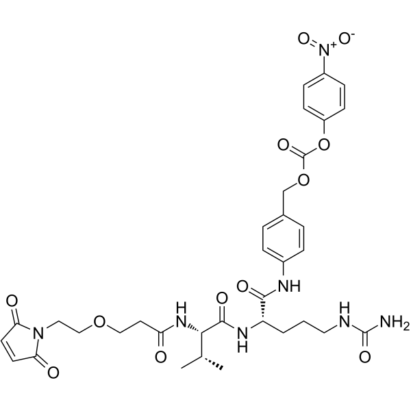 Mal-PEG1-Val-Cit-PAB-PNP Chemical Structure Mal-PEG1-Val-Cit-PAB-PNP