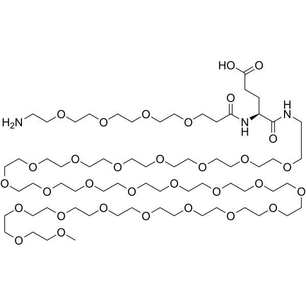 NH2-PEG4-Glu(OH)-NH-m-PEG24 Chemical Structure NH2-PEG4-Glu(OH)-NH-m-PEG24