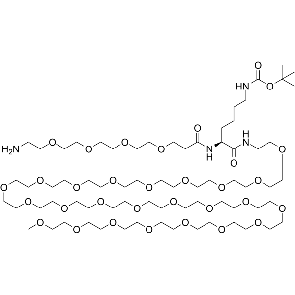 NH2-PEG4-Lys(Boc)-NH-(m-PEG24) Chemical Structure NH2-PEG4-Lys(Boc)-NH-(m-PEG24)