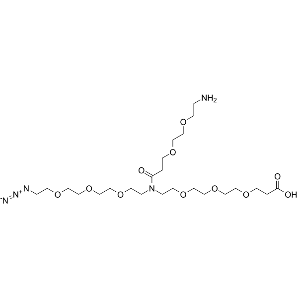 N-(Azido-PEG3)-N-(PEG2-amine)-PEG3-acid Chemical Structure N-(Azido-PEG3)-N-(PEG2-amine)-PEG3-acid