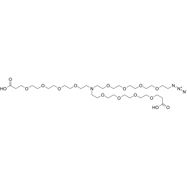 N-(Azido-PEG4)-N-bis(PEG4-acid) Chemical Structure N-(Azido-PEG4)-N-bis(PEG4-acid)