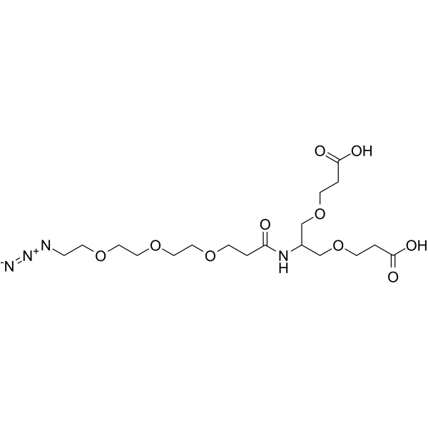 2-(Azido-PEG3-amido)-1,3-bis(carboxylethoxy)propane Chemical Structure 2-(Azido-PEG3-amido)-1,3-bis(carboxylethoxy)propane