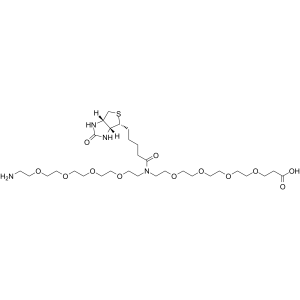 N-(Amino-PEG4)-N-Biotin-PEG4-acid Chemical Structure N-(Amino-PEG4)-N-Biotin-PEG4-acid