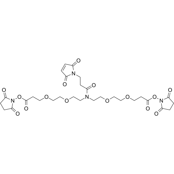 N-Mal-N-bis(PEG2-NHS ester) Chemical Structure N-Mal-N-bis(PEG2-NHS ester)