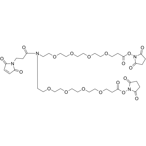 N-Mal-N-bis(PEG4-NHS ester) Chemical Structure N-Mal-N-bis(PEG4-NHS ester)