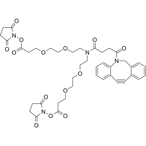 N-DBCO-N-bis(PEG2-C2-NHS ester) Chemical Structure N-DBCO-N-bis(PEG2-C2-NHS ester)